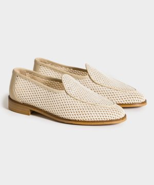 Jacques Solovi??re Fishnet Loafer in Ecru