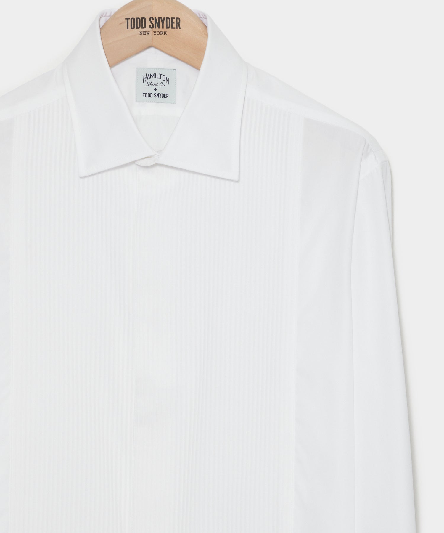 Hamilton + Todd Snyder Cotton Pleated Spread Collar Tuxedo Shirt - Image 3