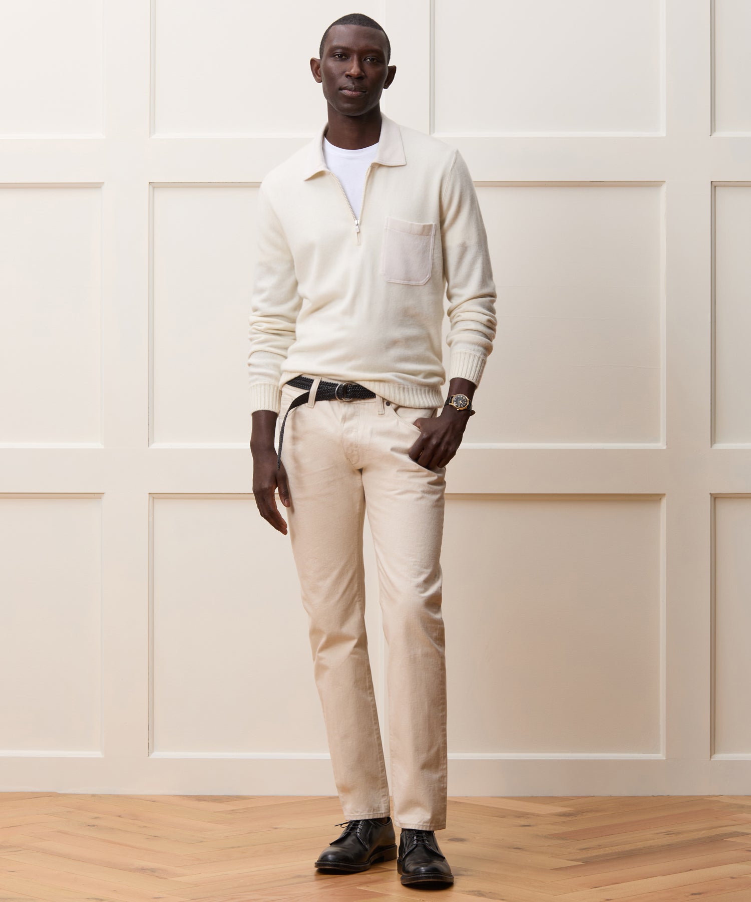 Italian Cashmere Half-Zip Sweater Polo - Image 3