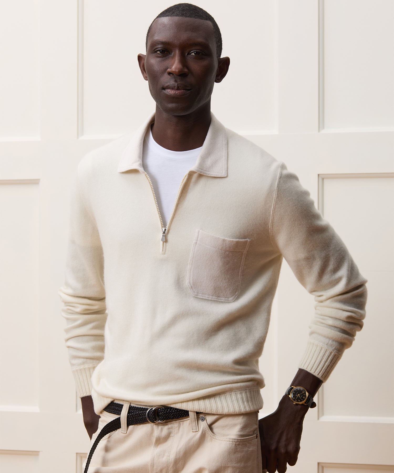 Italian Cashmere Half-Zip Sweater Polo - Image 2