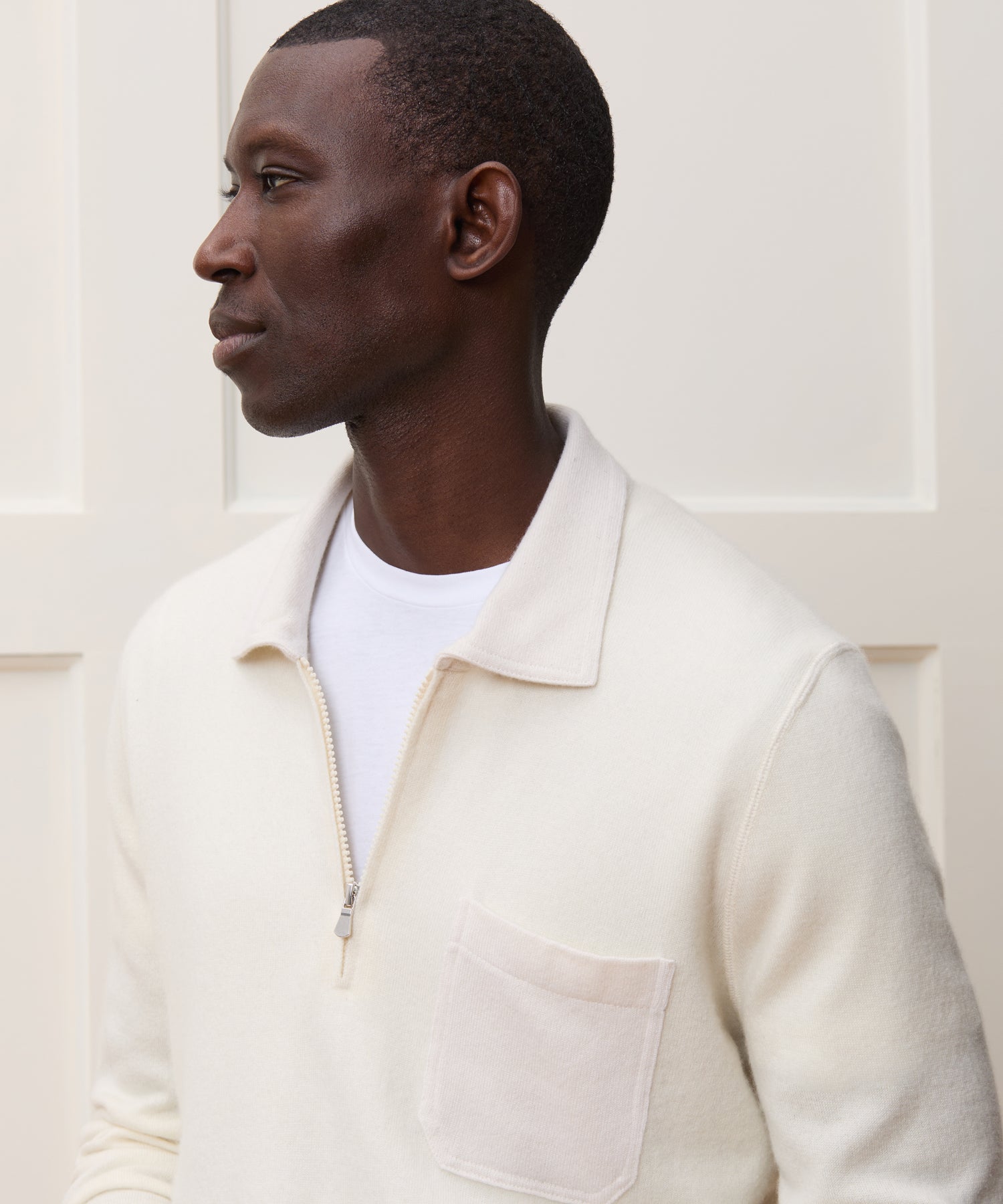 Italian Cashmere Half-Zip Sweater Polo - Image 4