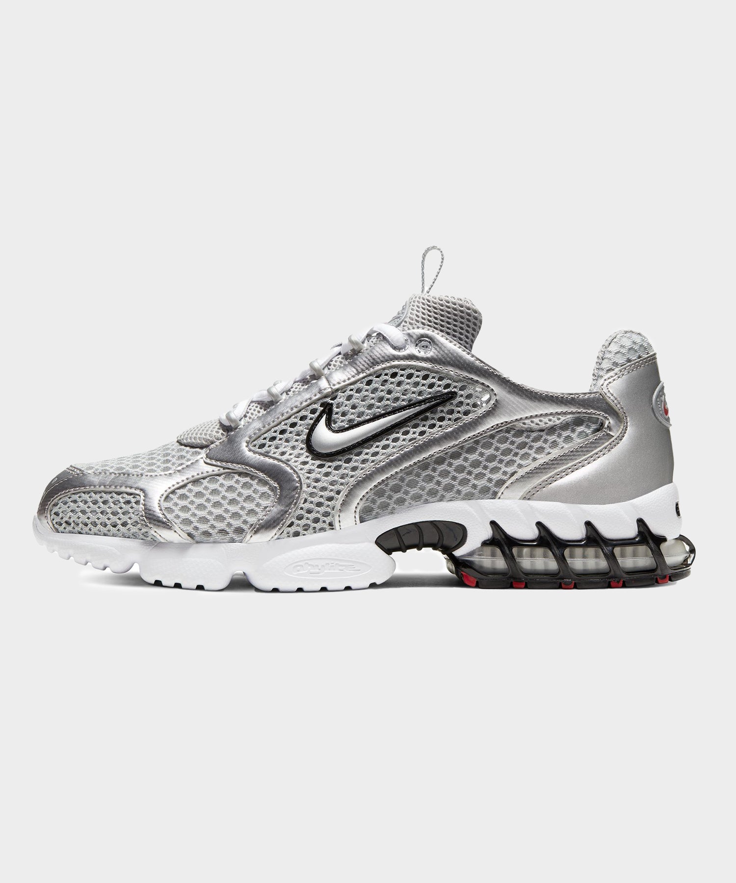 Nike Air Zoom Spiridon Cage in Smoke Grey / Metallic Silver - Image 2