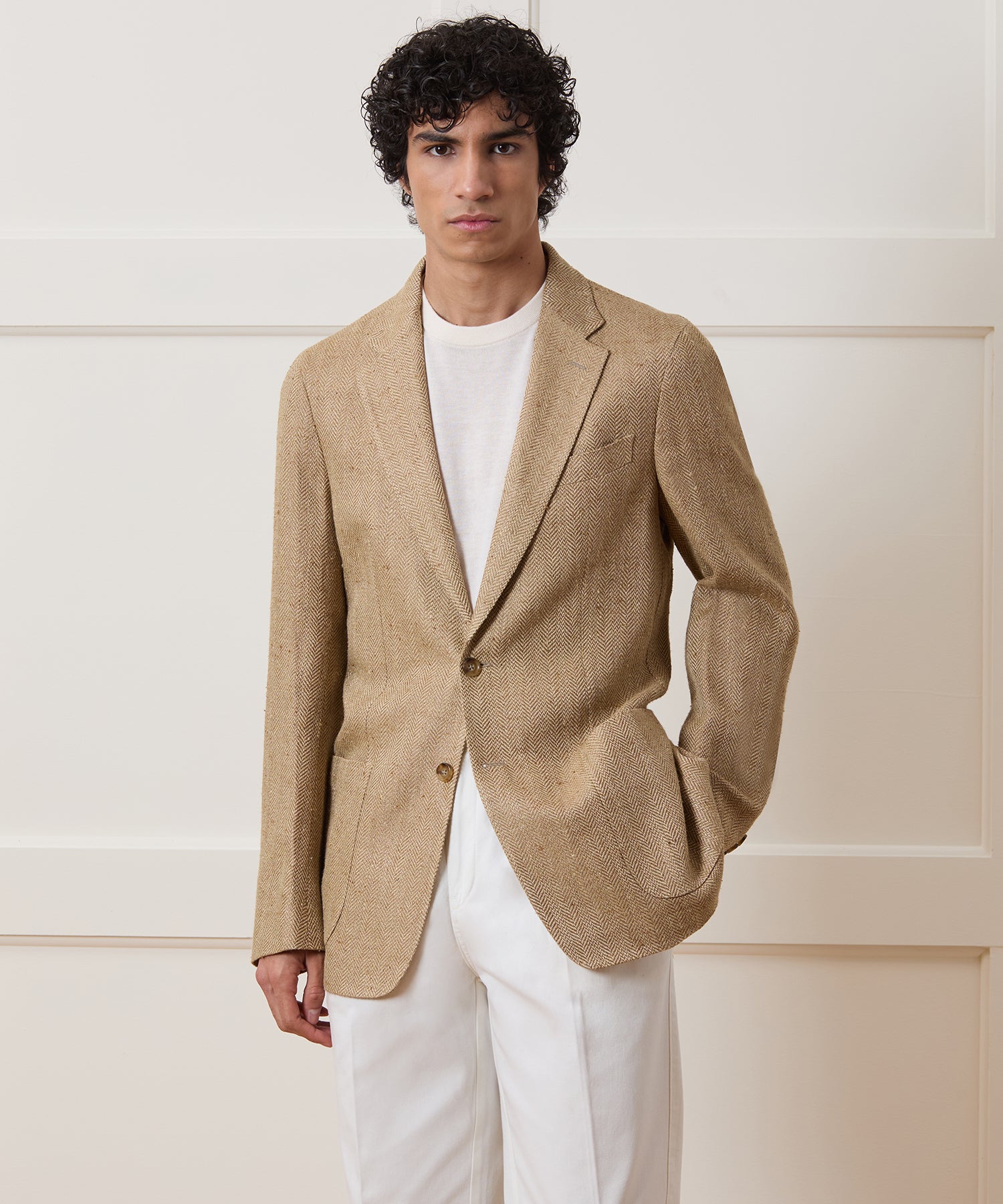 Italian Silk-Linen Herringbone Sport Coat - Image 2