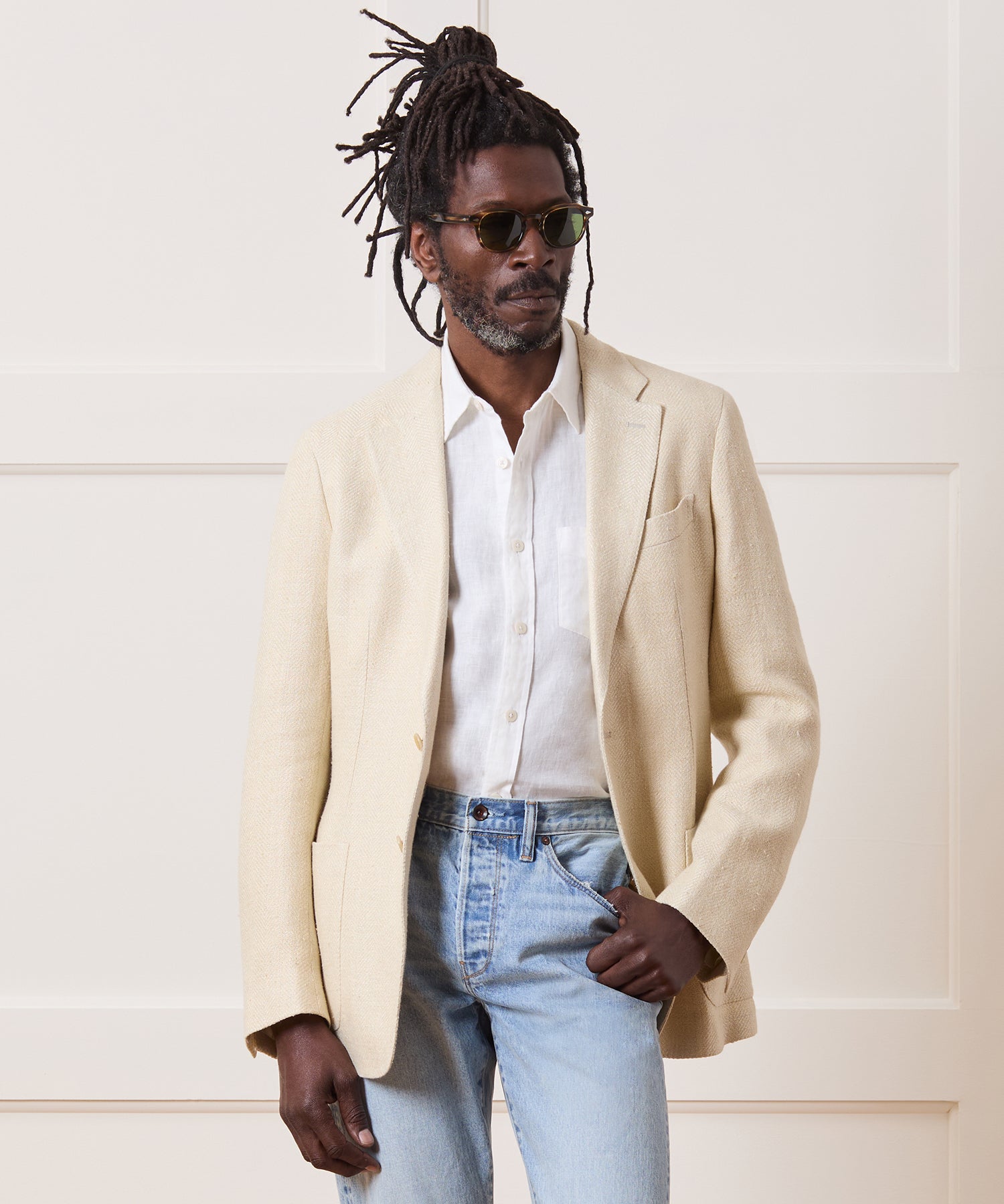 Italian Silk-Linen Herringbone Sport Coat - Image 2