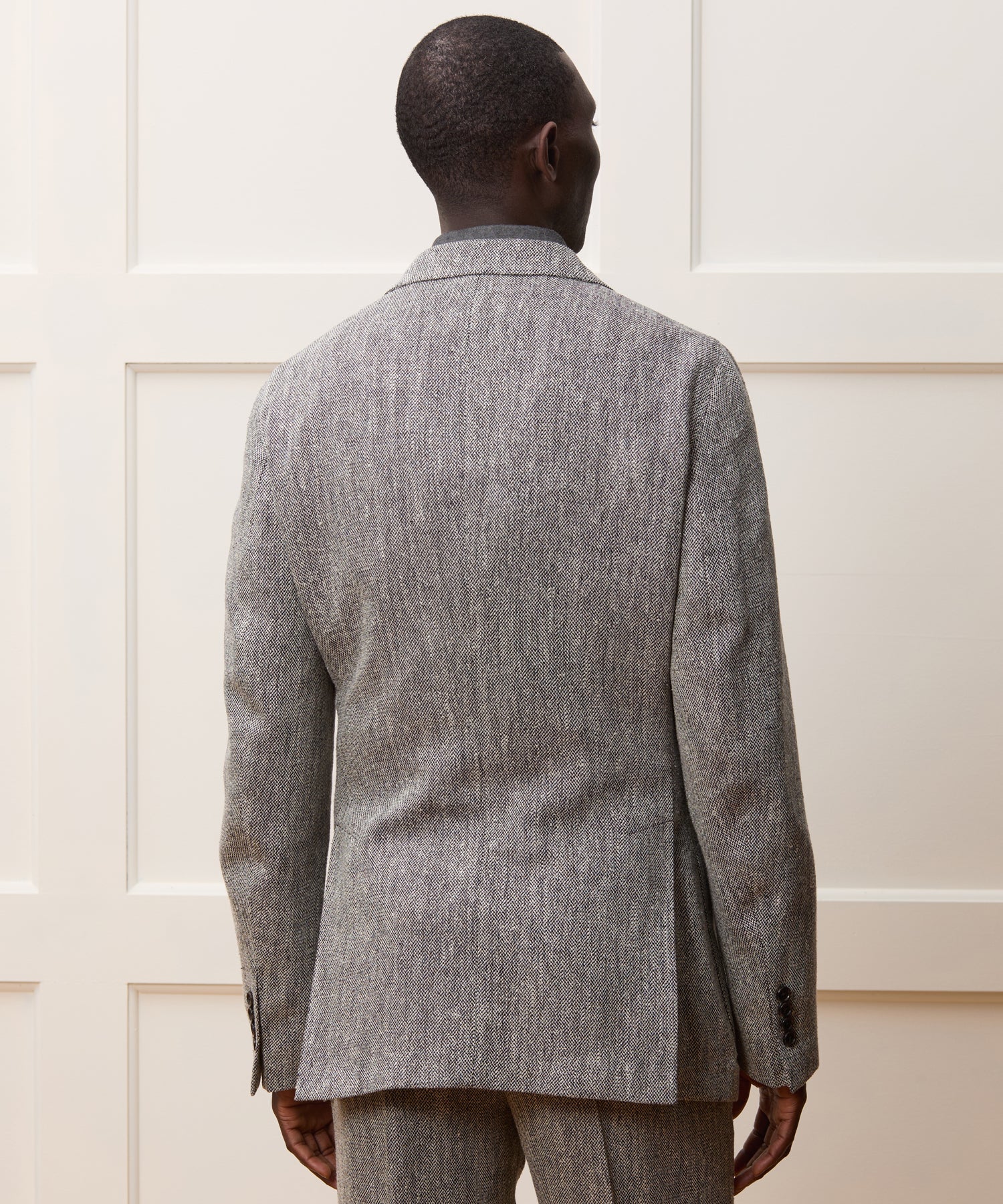 Italian Linen-Silk Madison Jacket in Grey - Image 5