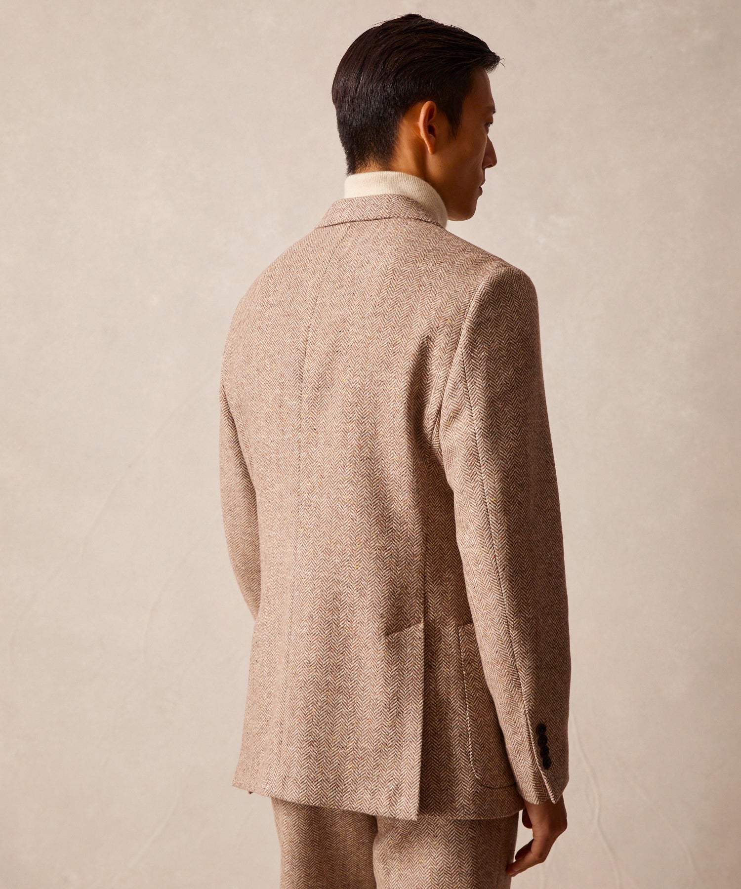 Italian Donegal Madison Jacket in Tan Herringbone - Image 7