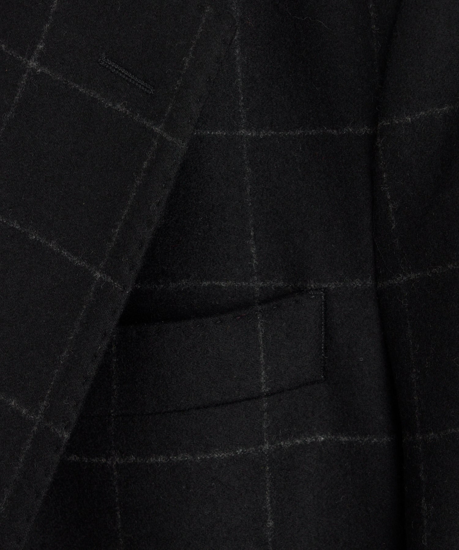 Italian Flannel Sutton Jacket in Black Windowpane - Image 3