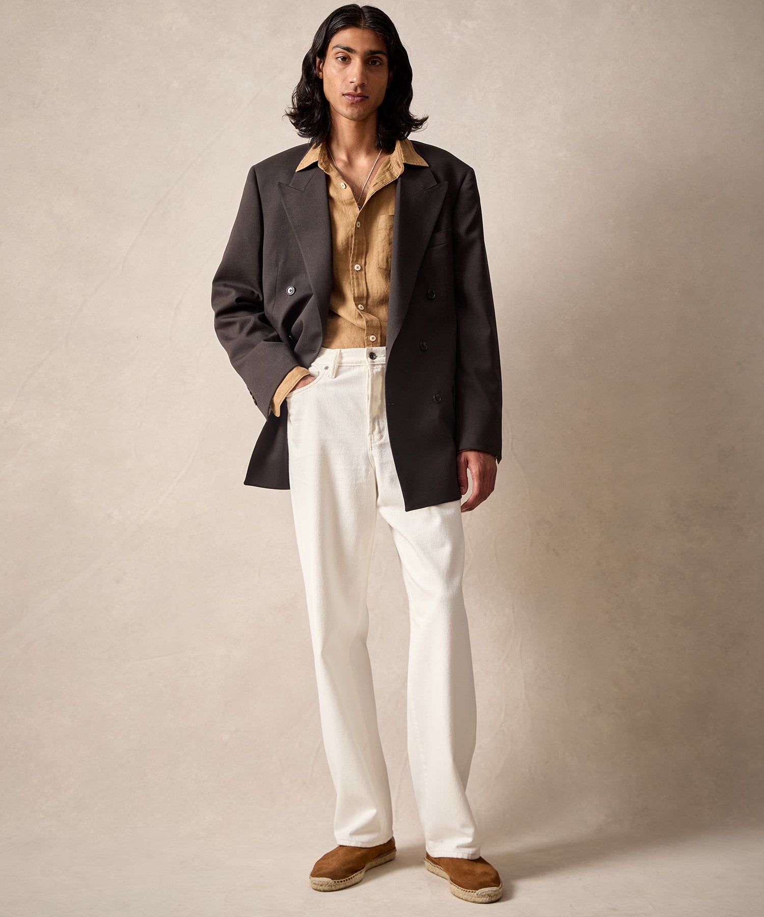 Italian Gabardine Wythe Jacket in Dark Brown - Image 6