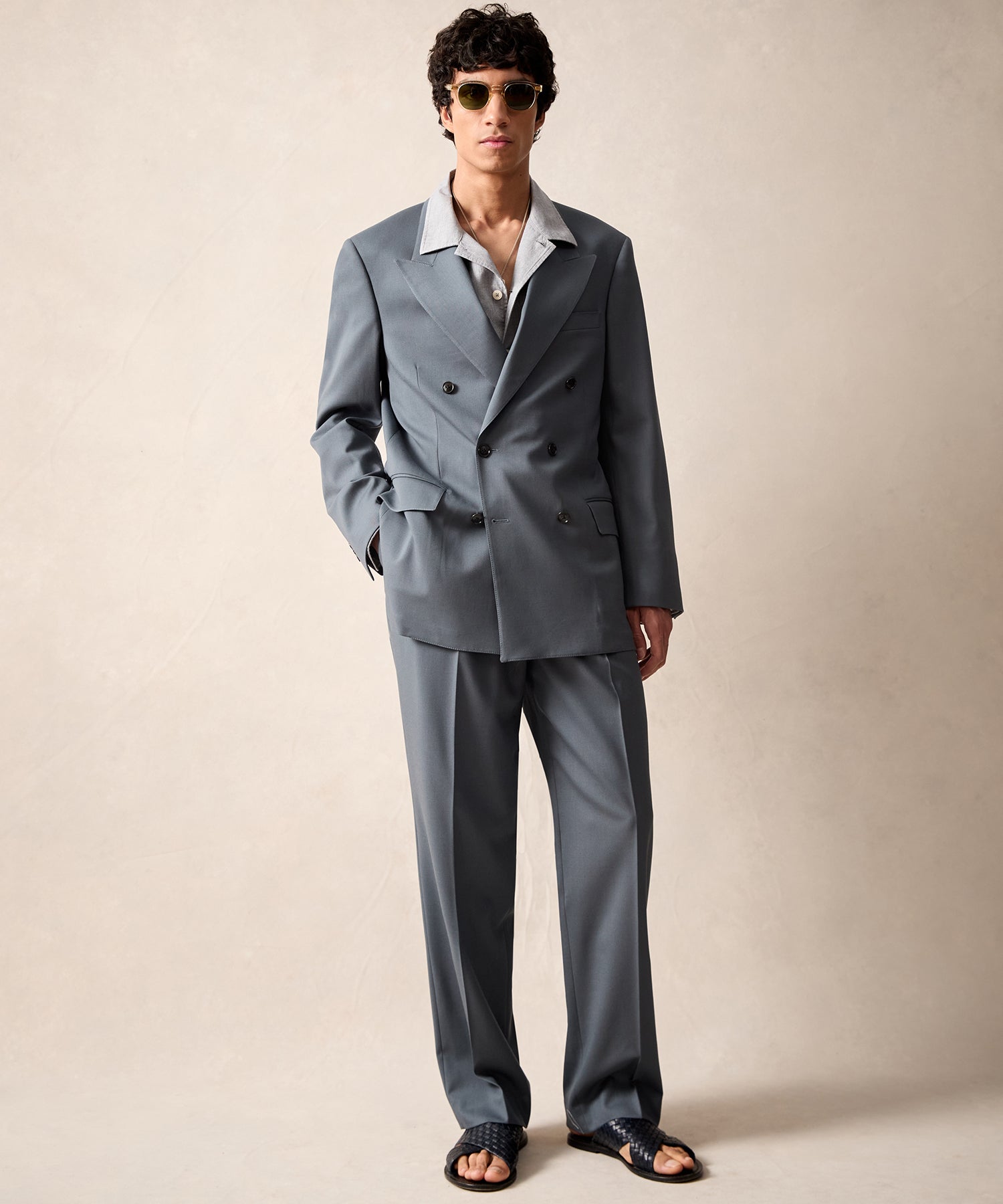 Italian Gabardine Wythe Jacket in Steel Blue - Image 4