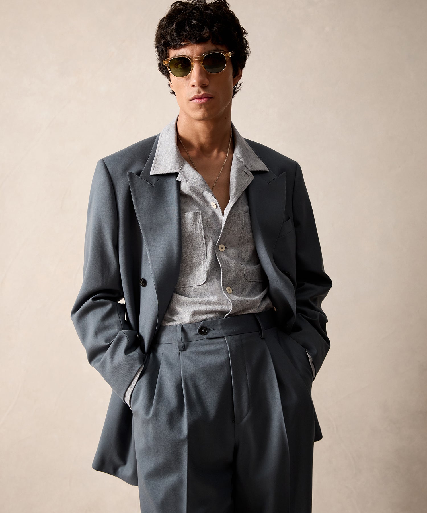 Italian Gabardine Wythe Jacket in Steel Blue - Image 2