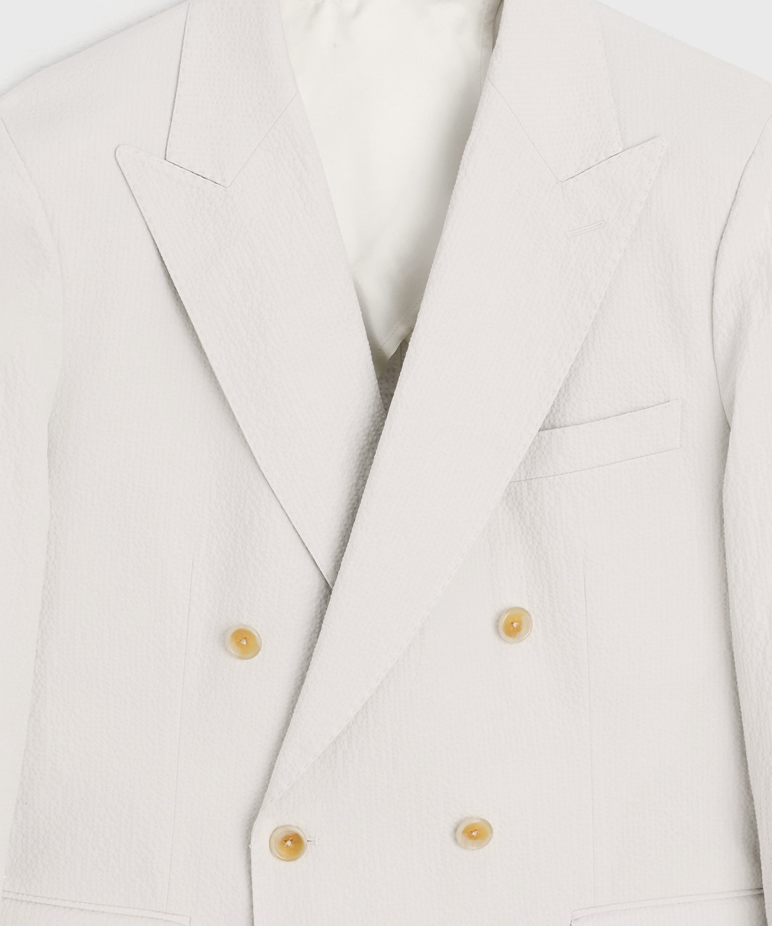 Italian Seersucker Double-Breasted Suit Jacket - Image 6