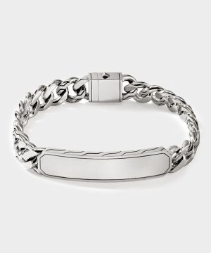 John Hardy Sterling Silver ID Curb Bracelet. 11MM