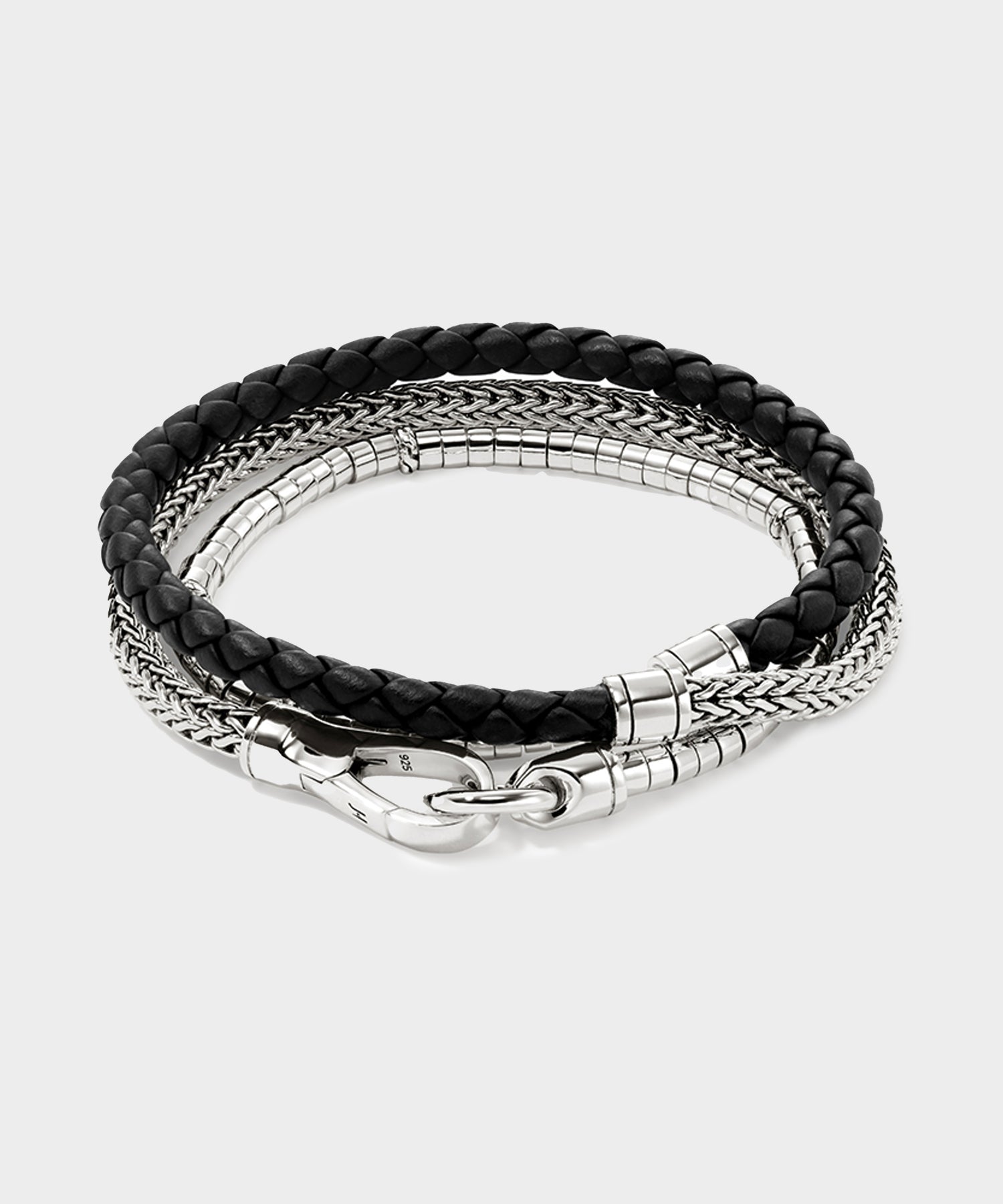 John Hardy Heishi Silver Triple Wrap Bracelet