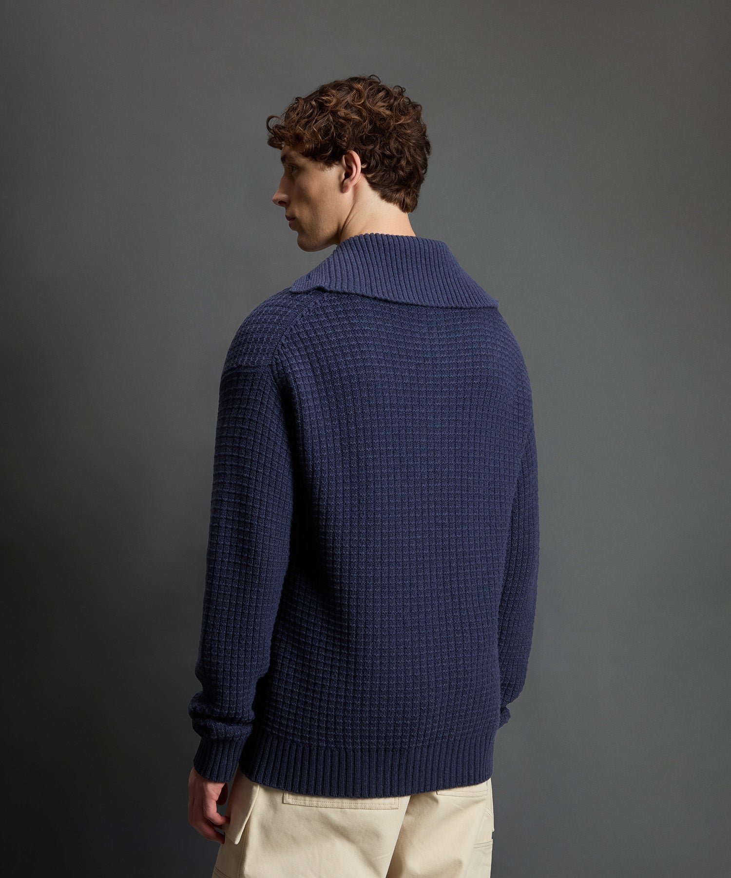 Todd Snyder x Woolrich Wool-Cashmere Waffle Sweater Polo - Image 4