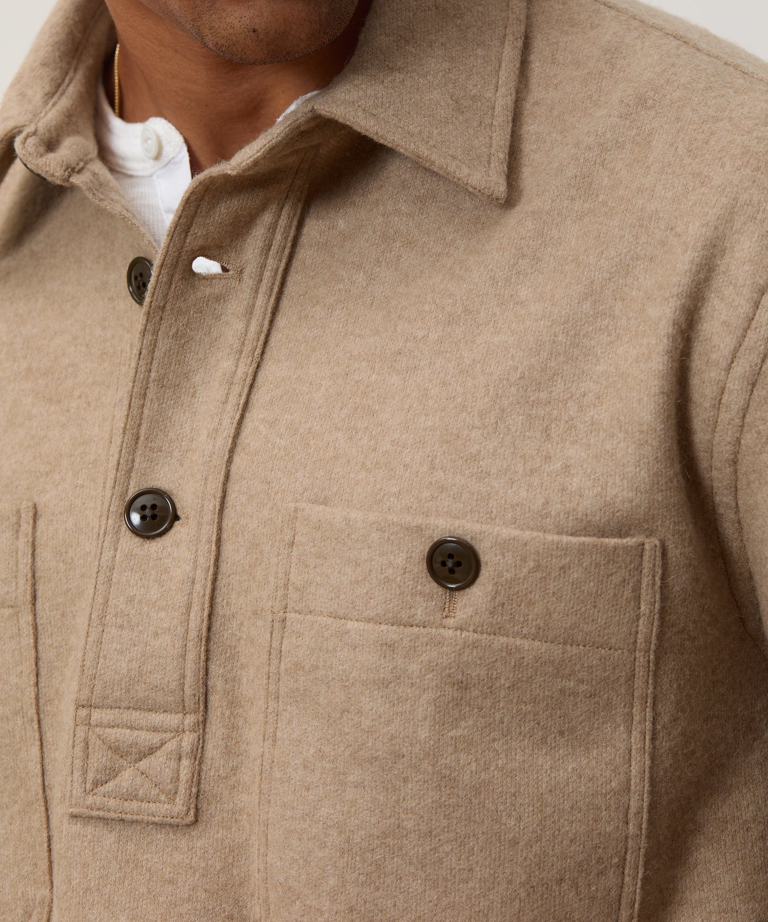 Camel-Cashmere Field Polo - Image 4