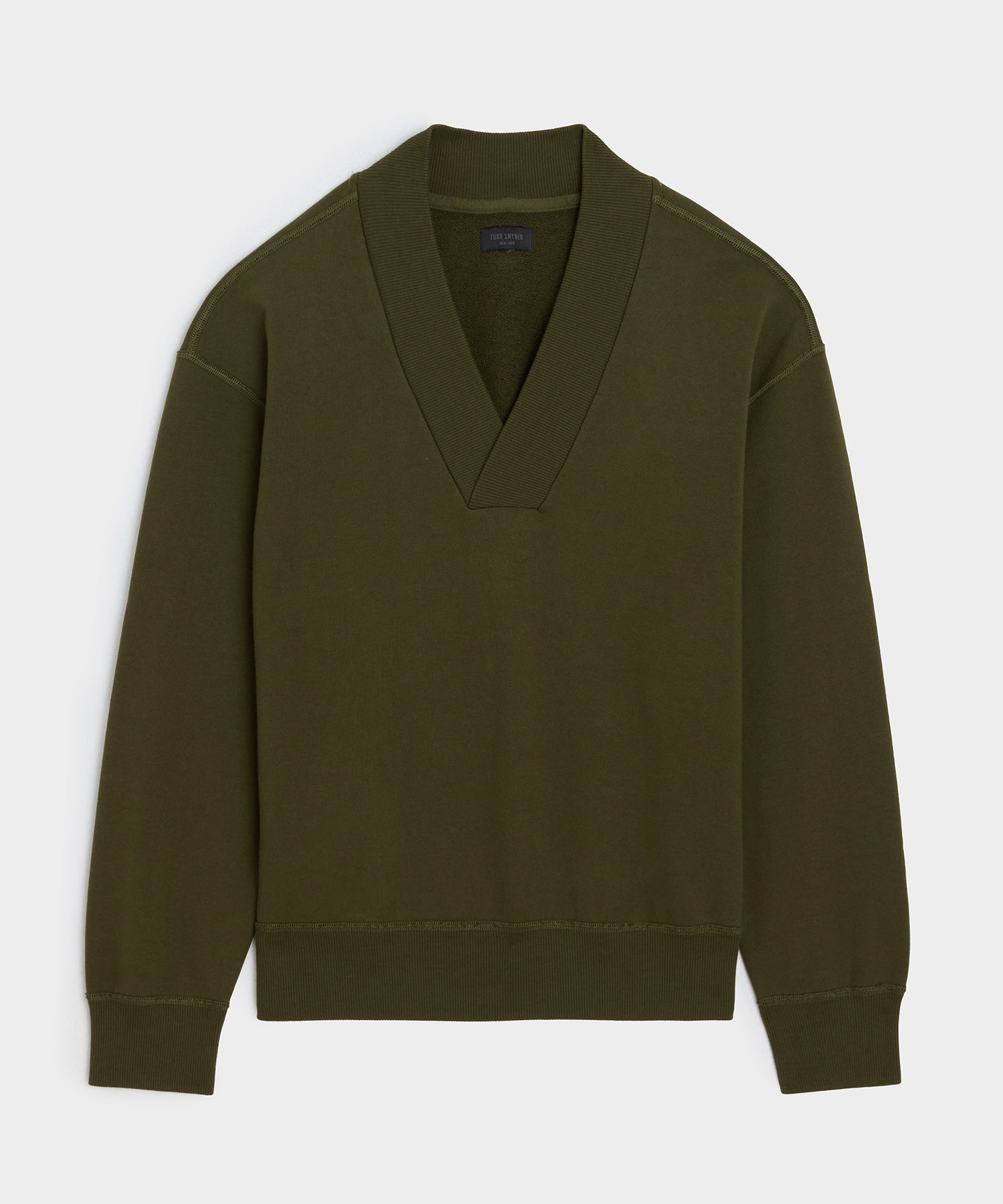 Relaxed Portuguese Terry V-Neck Sweatshirt