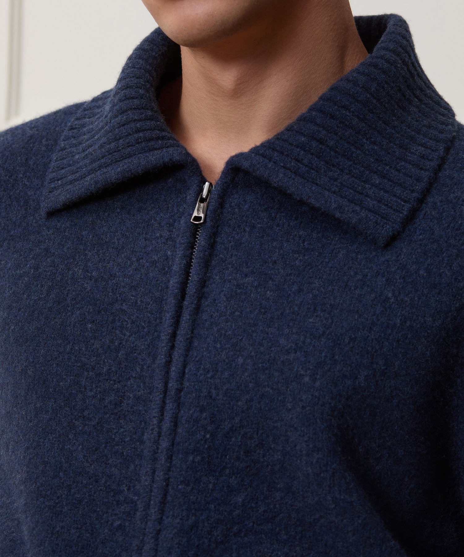 Boiled Wool Full-Zip Sweater Jacket - Image 4