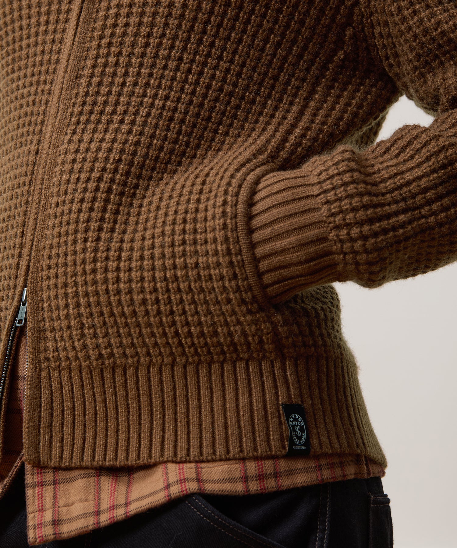 Cashmere Waffle Full-Zip Sweater Jacket - Image 4