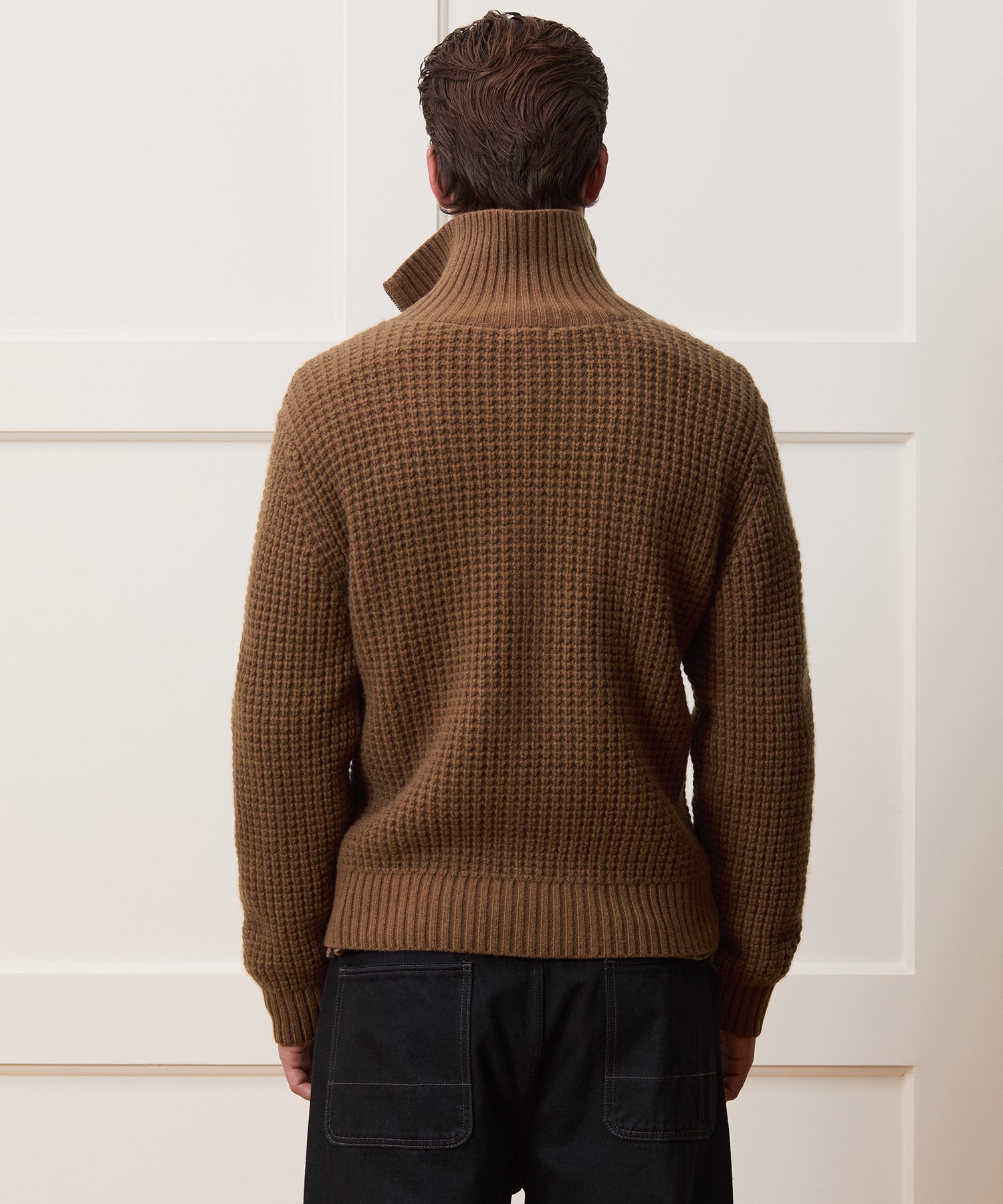 Cashmere Waffle Full-Zip Sweater Jacket - Image 5