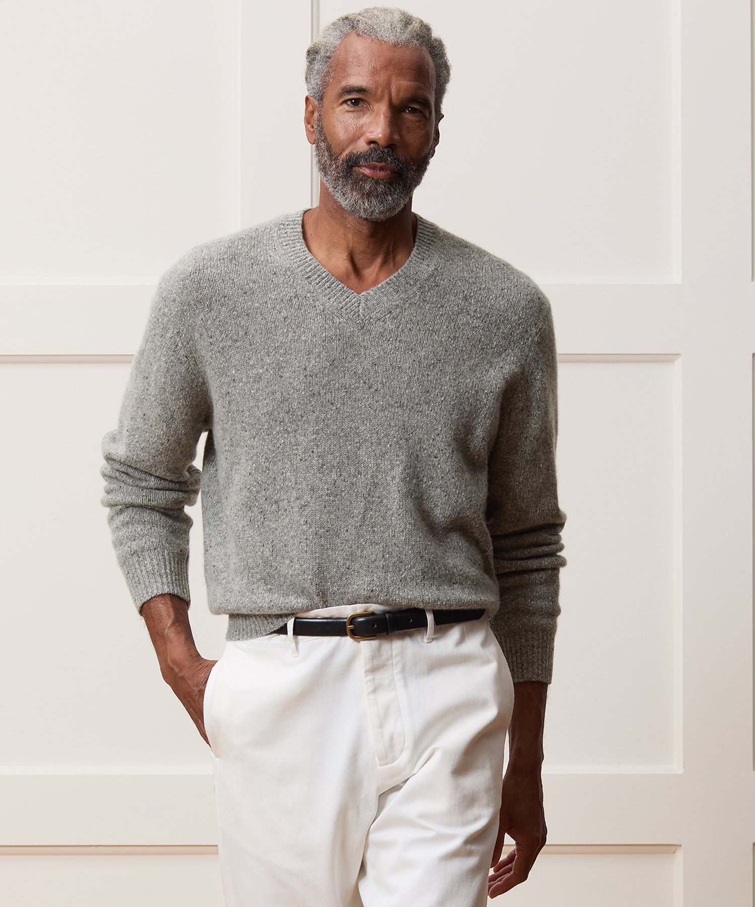 Donegal Cashmere V-Neck Sweater - Image 2