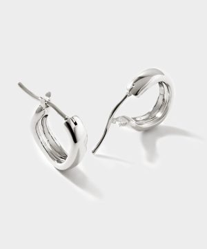 John Hardy Sterling Silver Surf Huggie Earring. 12MM