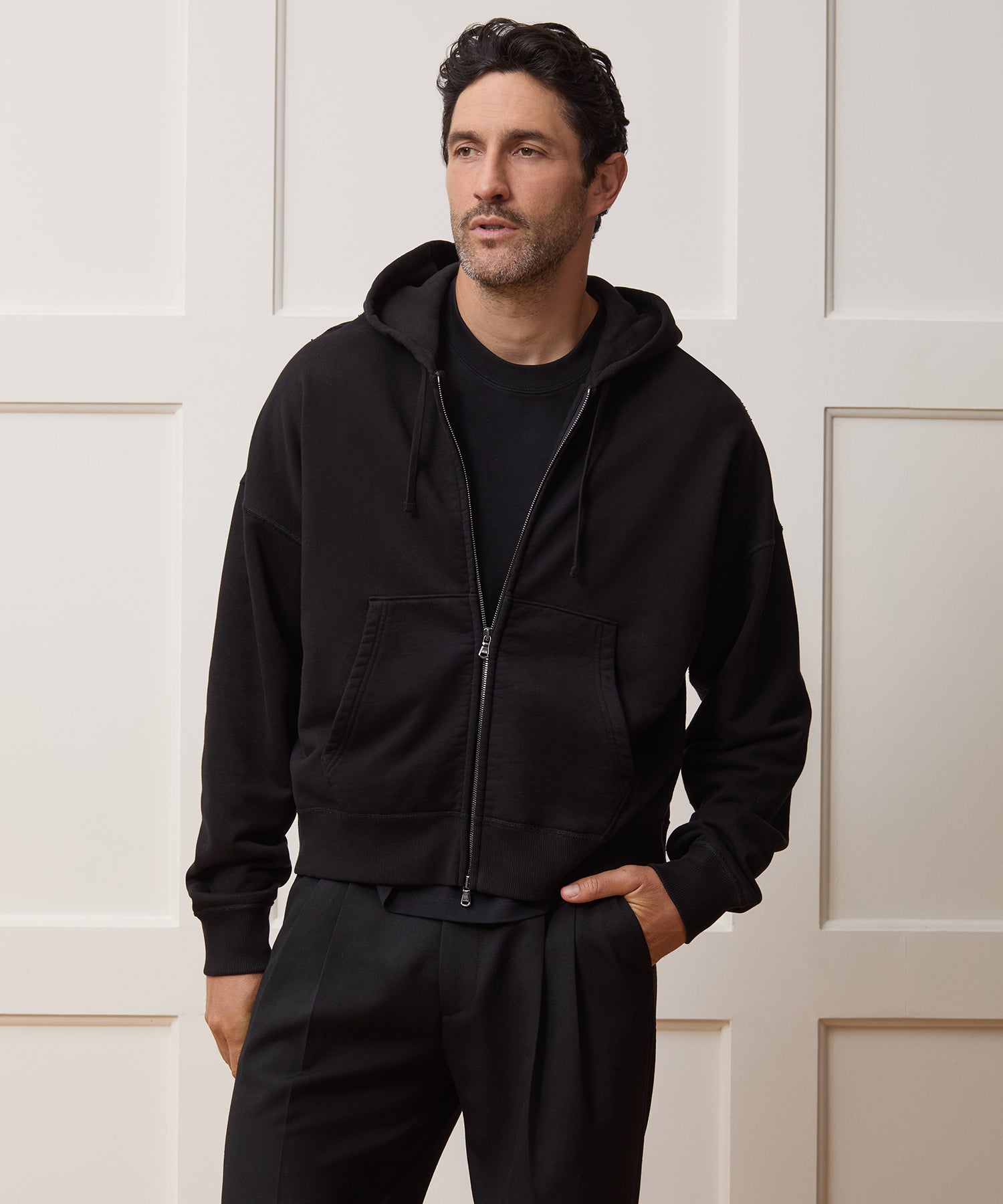 Relaxed Portuguese Terry Full-Zip Hoodie - Image 2