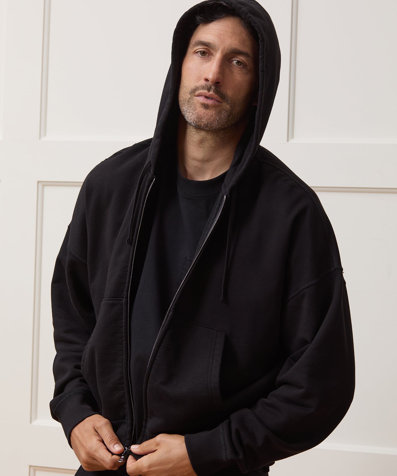 Relaxed Portuguese Terry Full-Zip Hoodie - Image 4