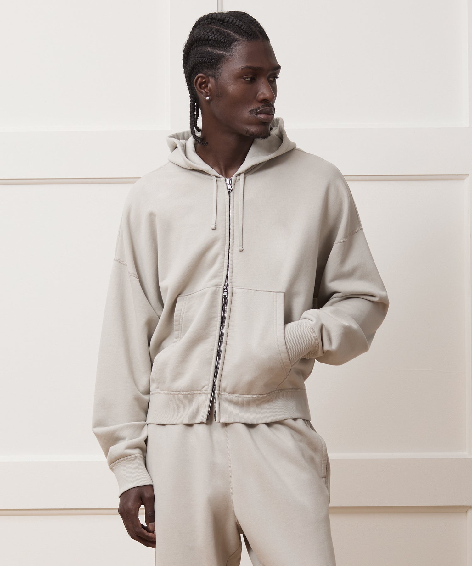 Relaxed Portuguese Terry Full-Zip Hoodie - Image 2