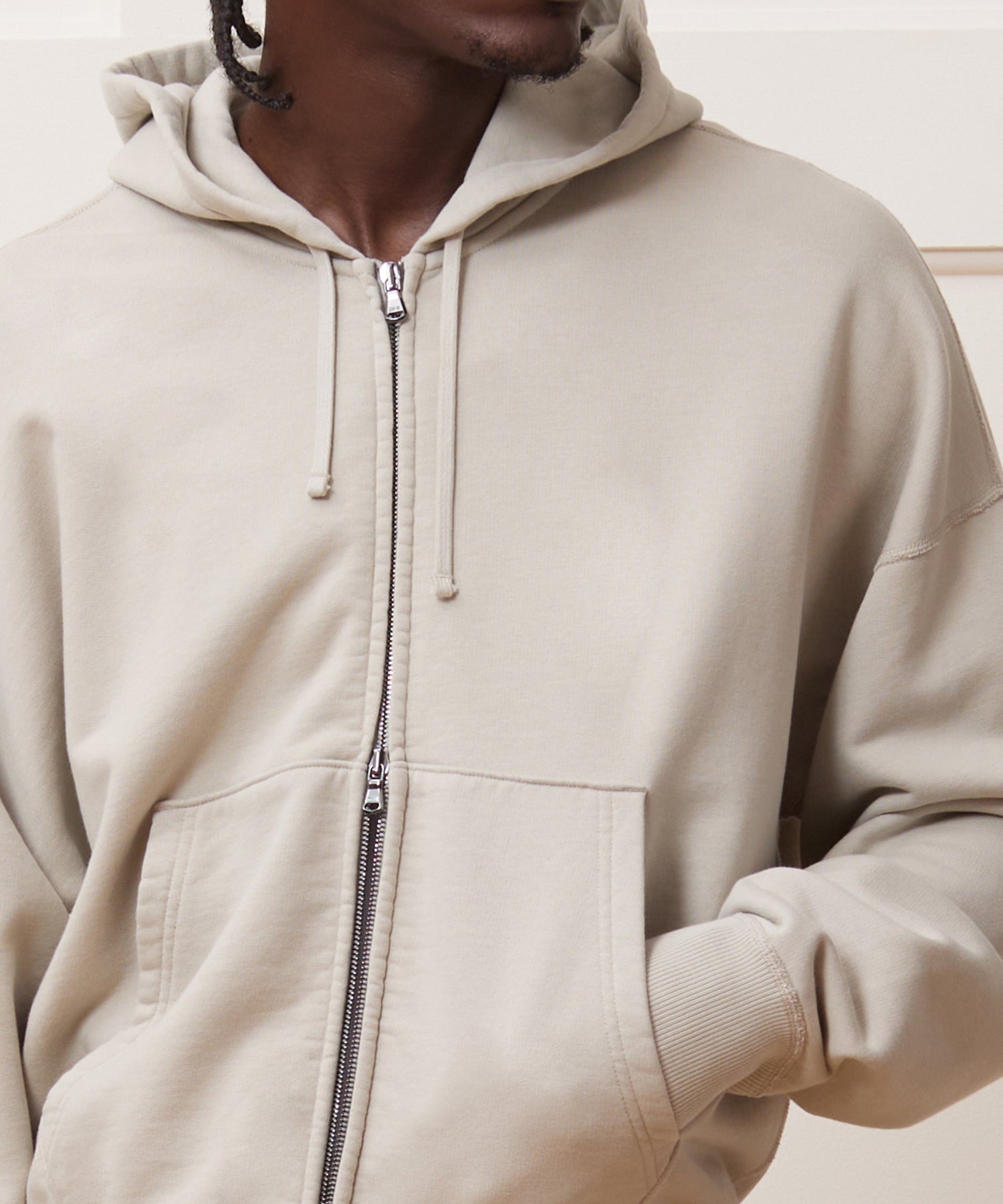 Relaxed Portuguese Terry Full-Zip Hoodie - Image 4