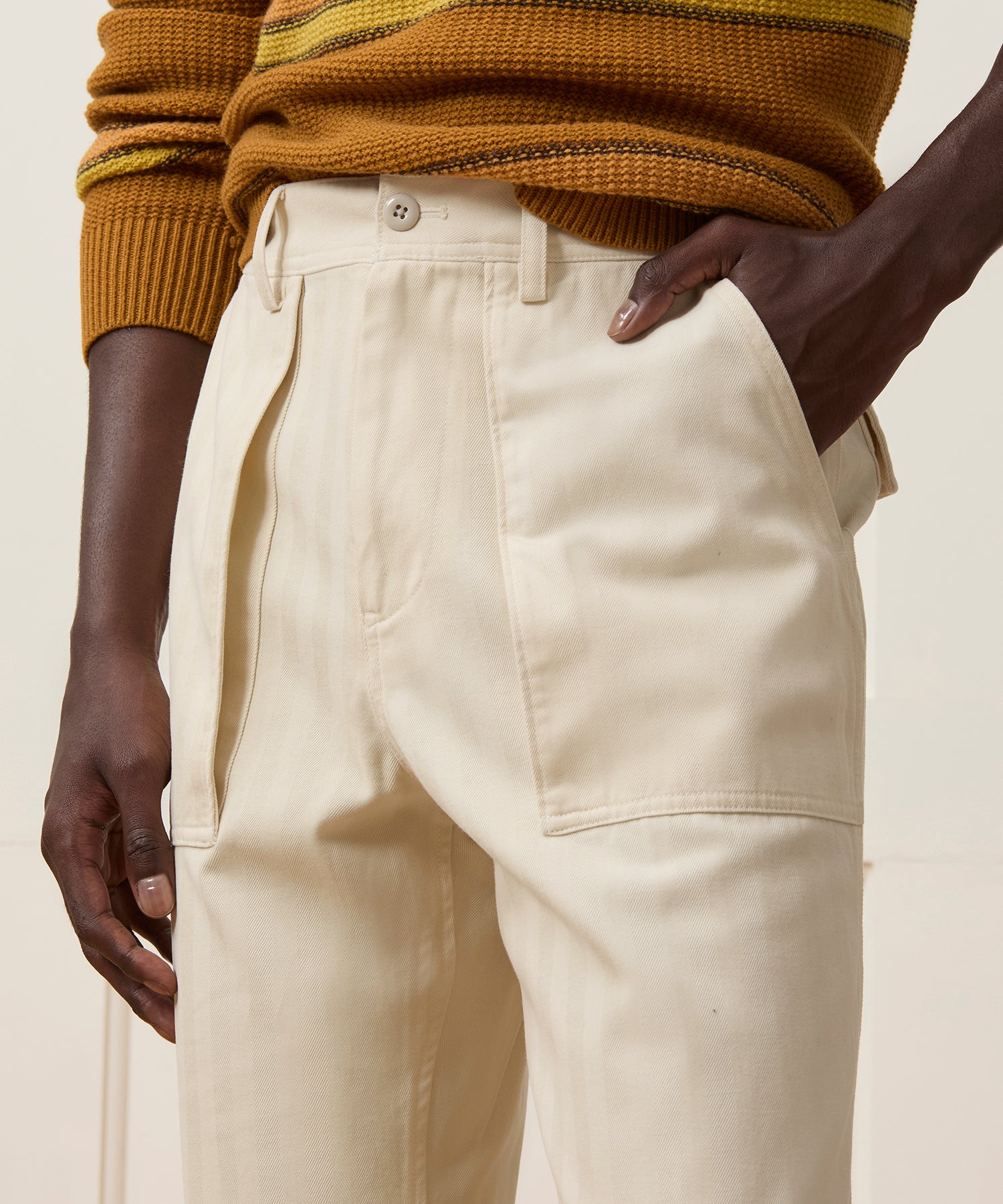 Relaxed Herringbone Twill Camp Pant - Image 5