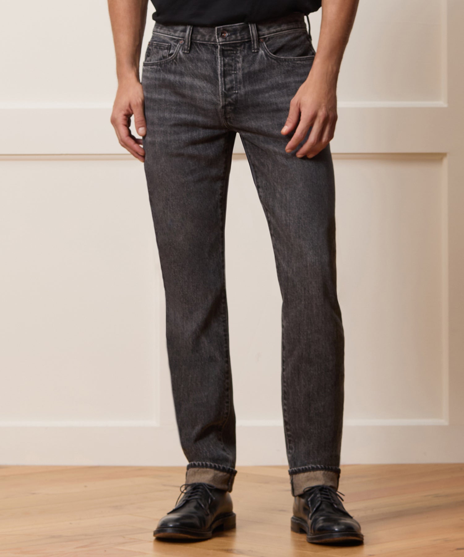 Slim Selvedge Jean in Charcoal - Image 2