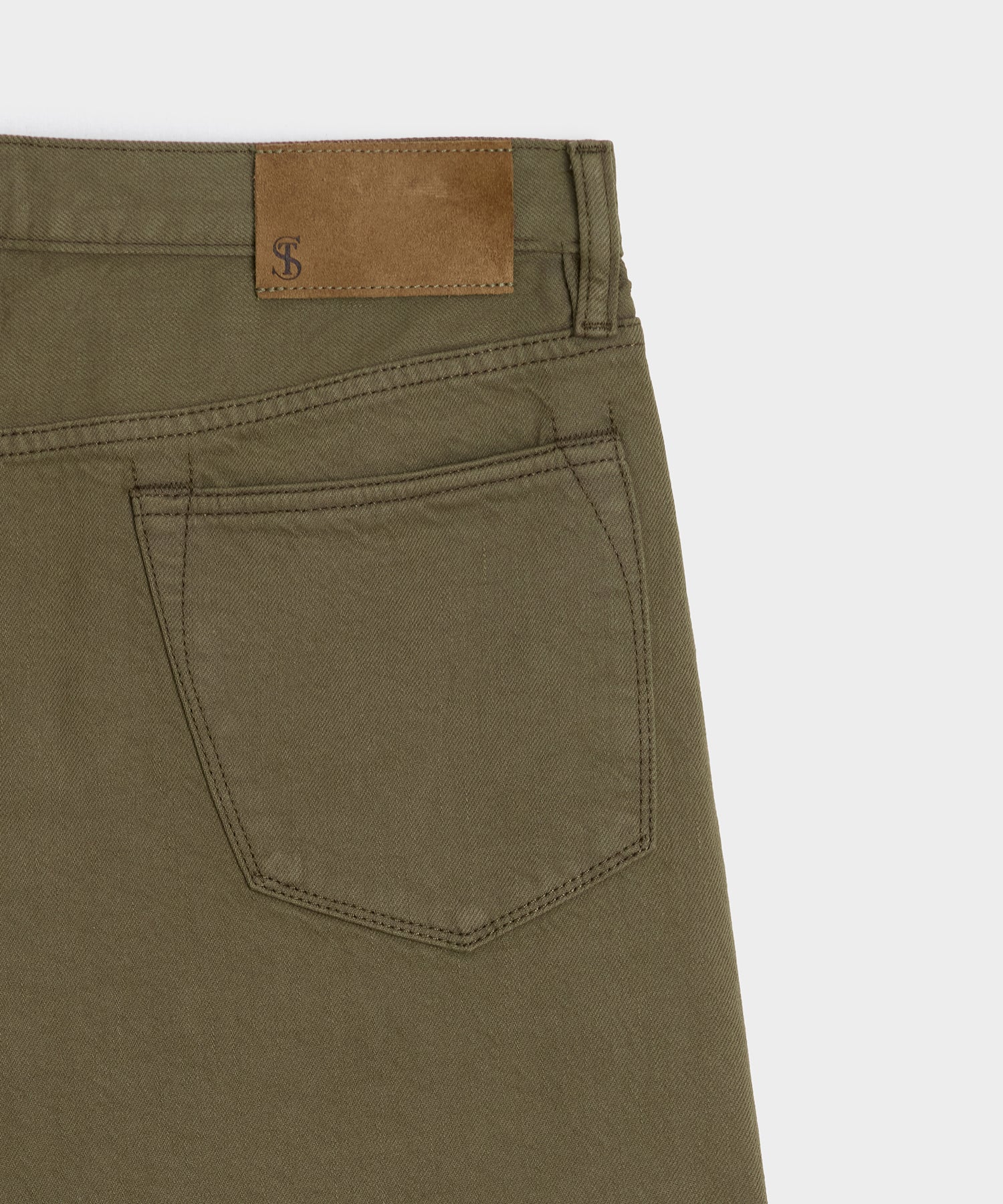 Slim Garment-Dyed Jean in Olive - Image 7