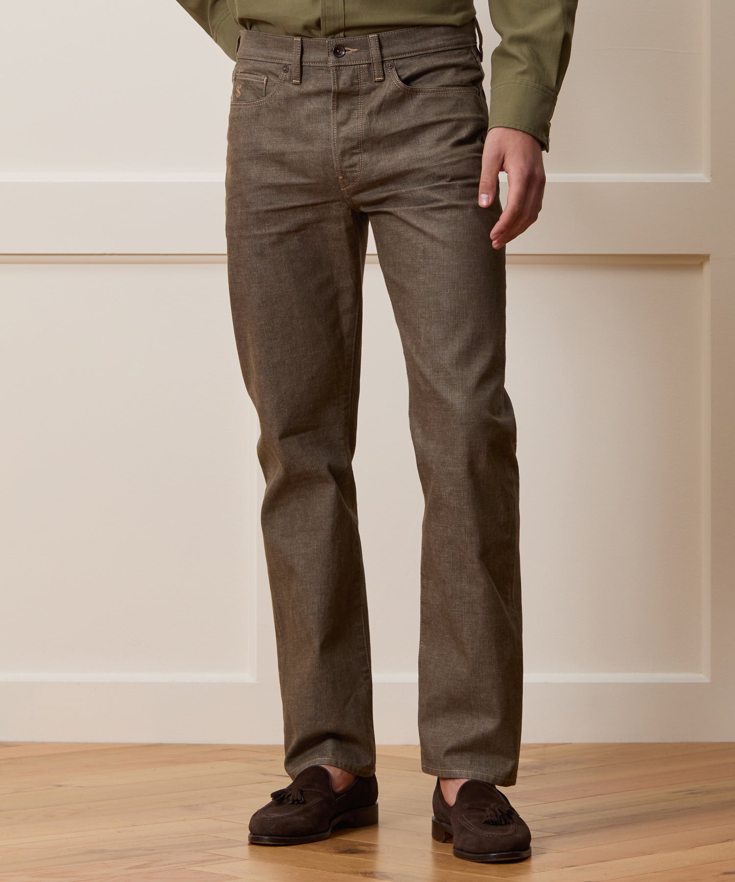 Straight Fit Lightweight Japanese Selvedge Jean in Whiskey - Image 2