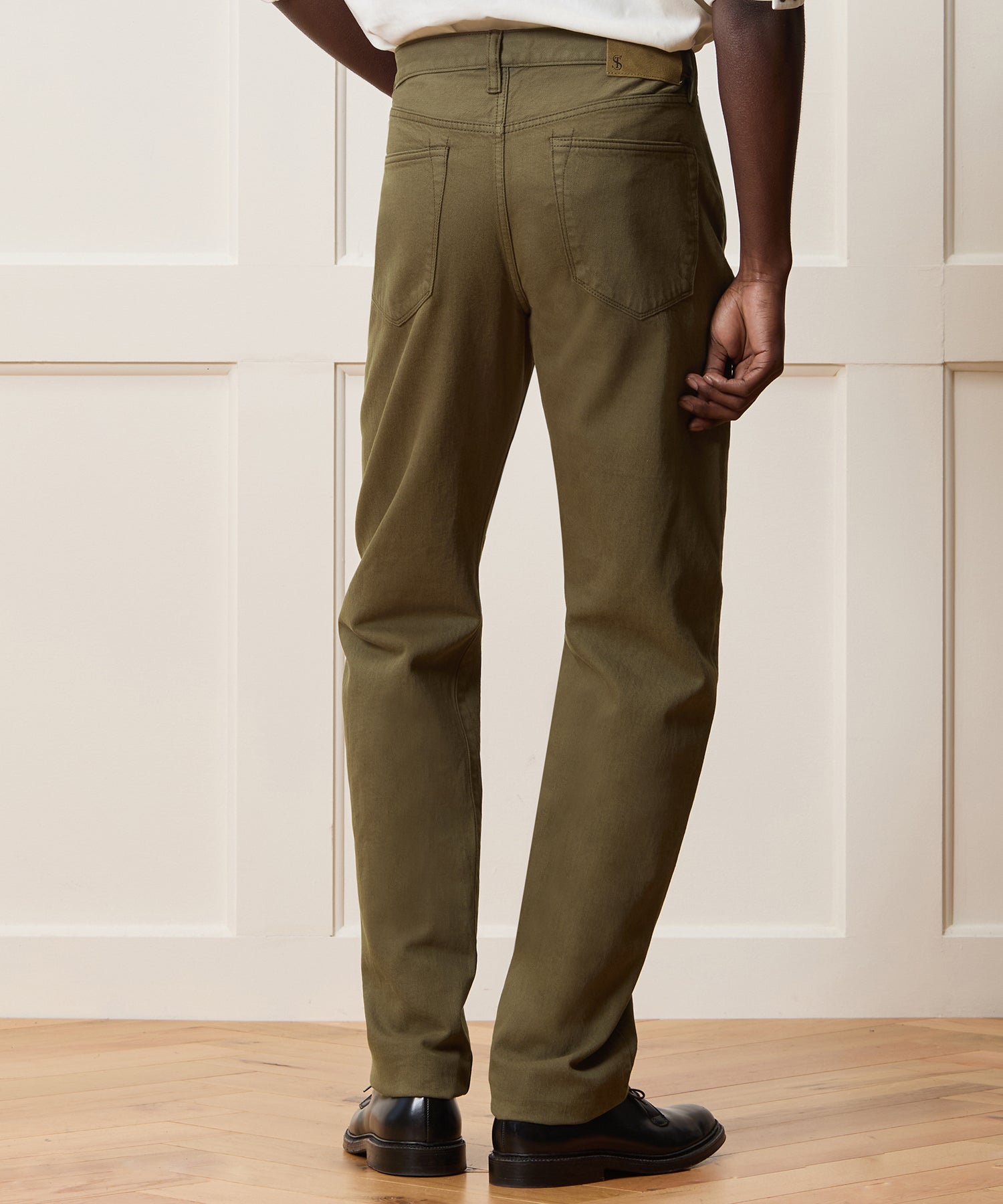 Straight Garment-Dyed Jean in Olive - Image 4
