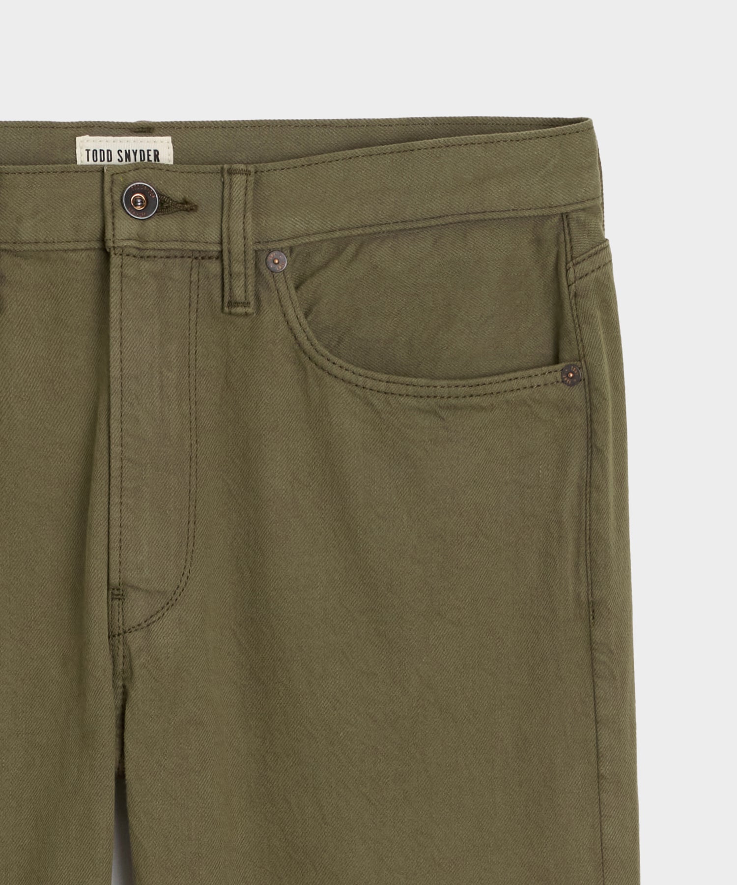 Straight Garment-Dyed Jean in Olive - Image 6