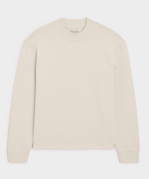 Relaxed Portuguese Jersey Mock Neck Tee
