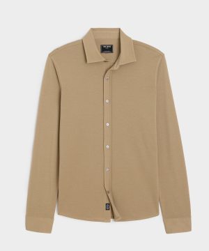 Cotton-Cashmere Pique Dress Shirt