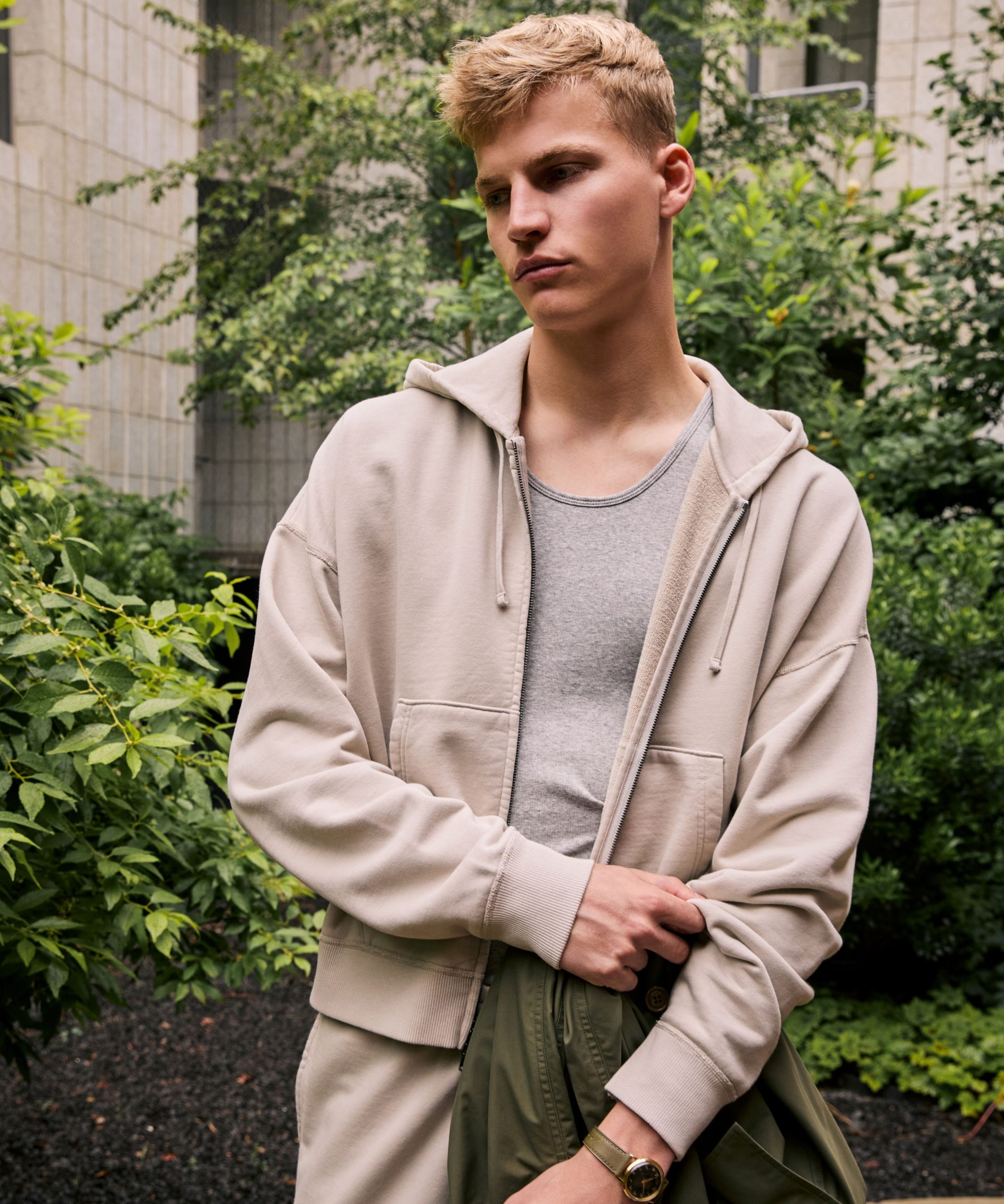 Relaxed Portuguese Terry Full-Zip Hoodie - Image 6