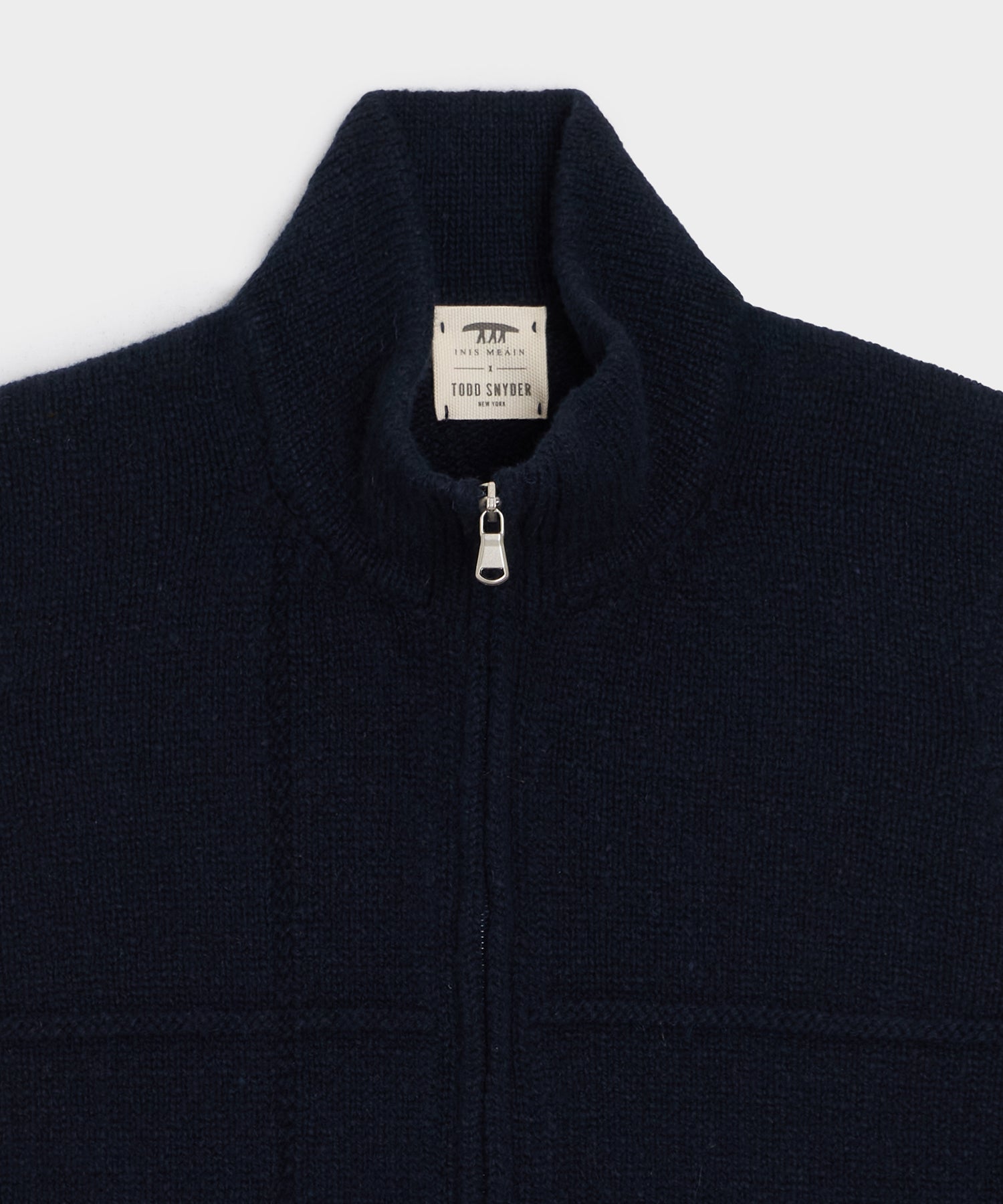 Inis Me??in Donegal Full Zip Vest in Navy - Image 6