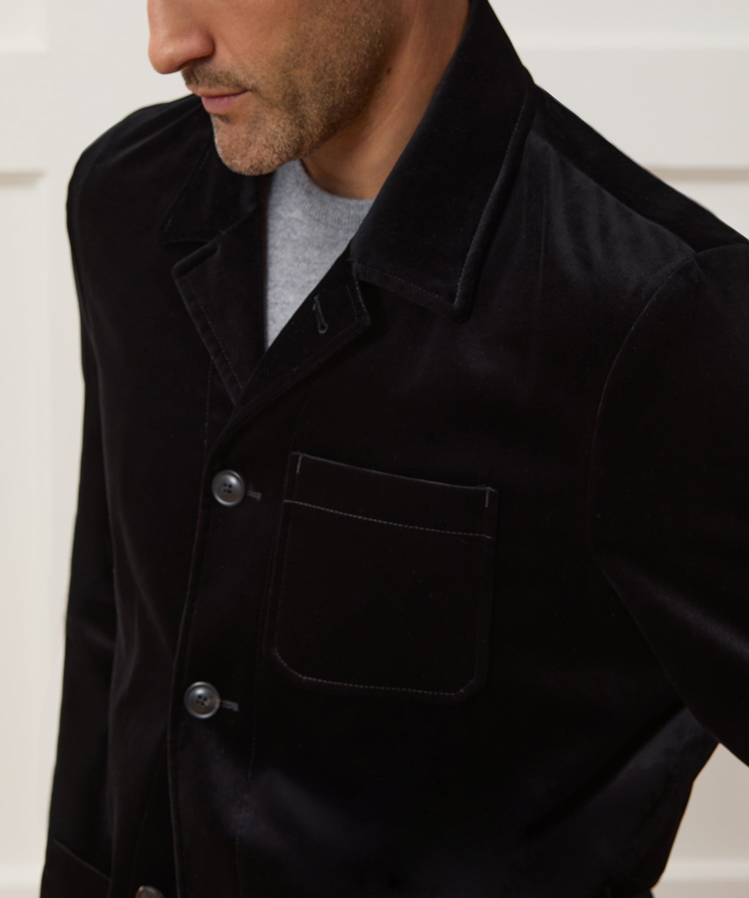 Italian Velvet Tailored Chore Coat - Image 4