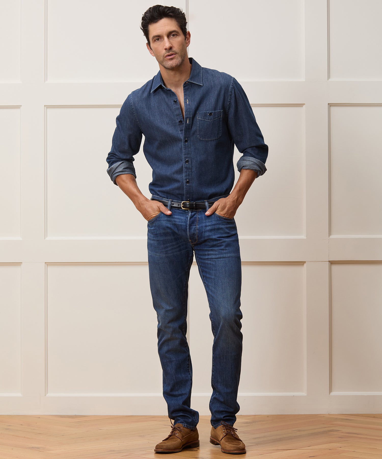 Slim Selvedge Jean in Blue Stonwewash - Image 3