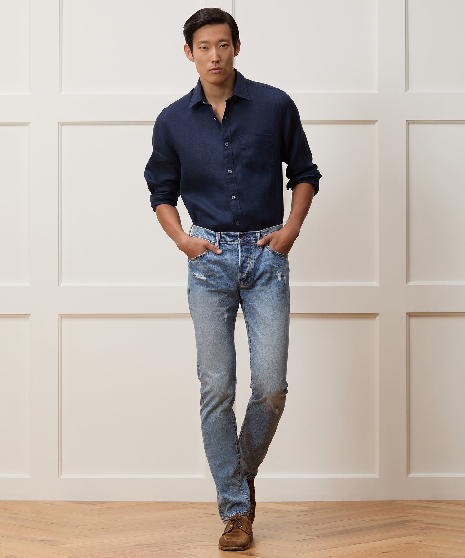 Slim Selvedge Jean in Destroyed Wash - Image 3