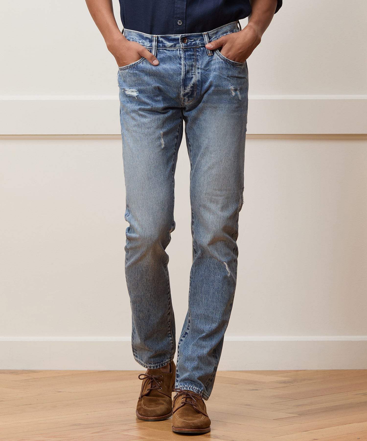 Slim Selvedge Jean in Destroyed Wash - Image 2