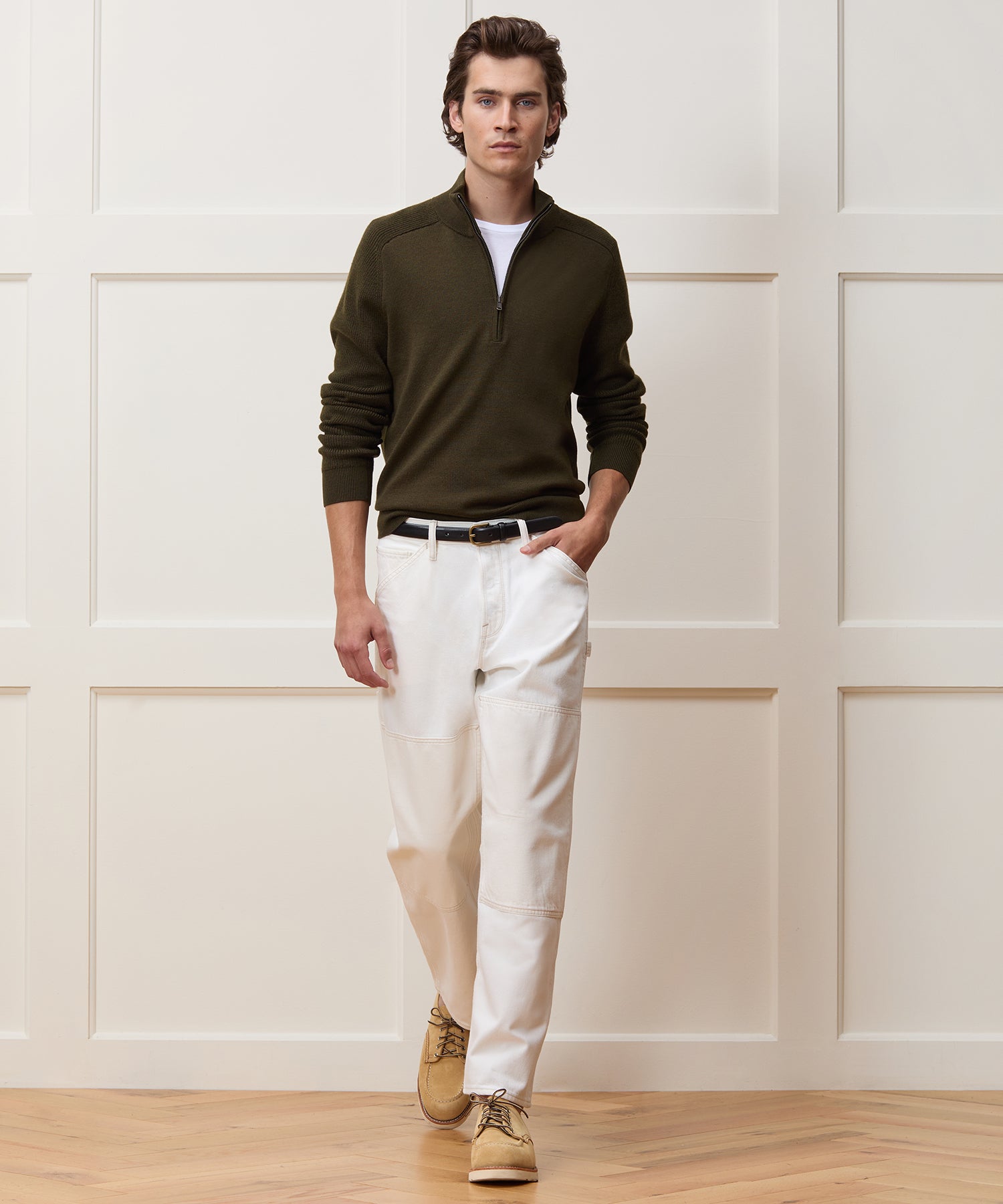 Relaxed Selvedge Carpenter Jean in White - Image 3