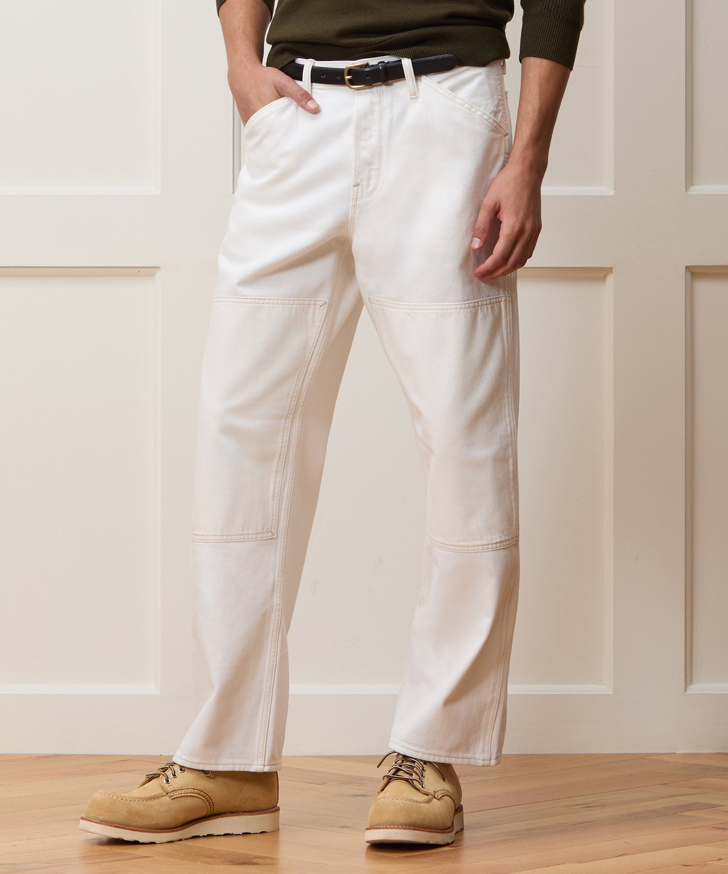 Relaxed Selvedge Carpenter Jean in White - Image 2