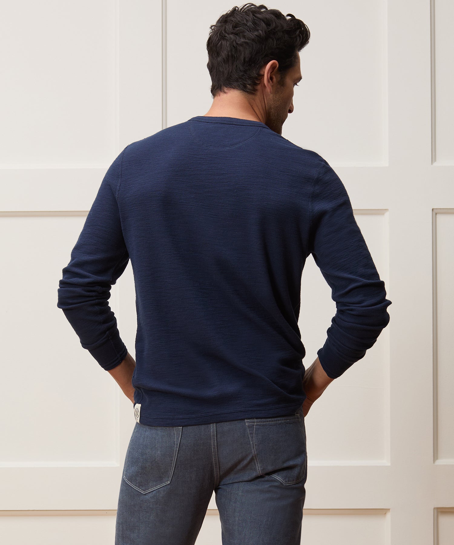 Lightweight Mini Waffle Henley - Image 5
