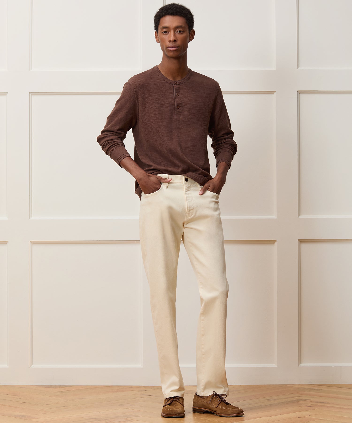 Lightweight Mini Waffle Henley - Image 2