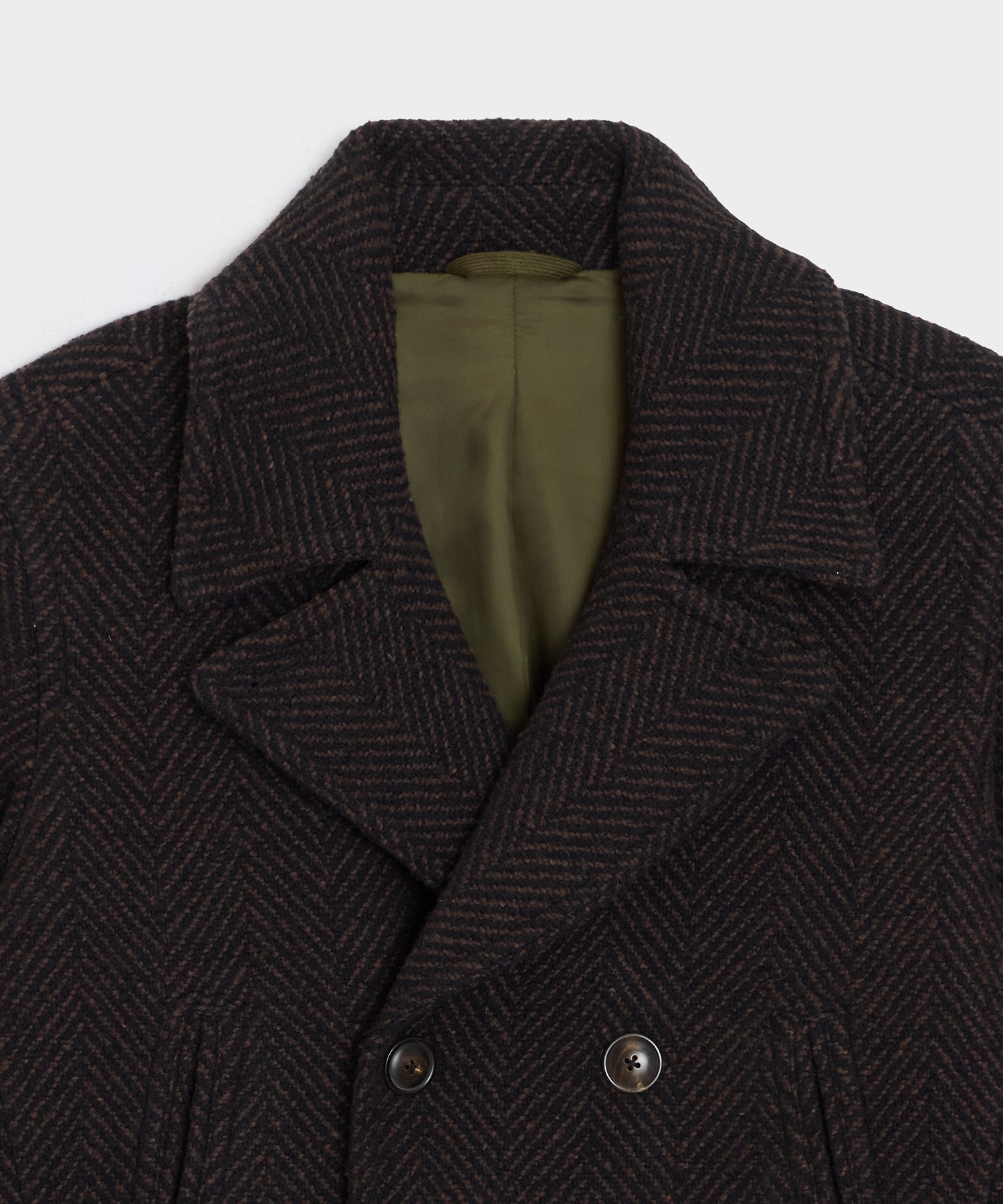 Italian Wool Herringbone Peacoat - Image 6