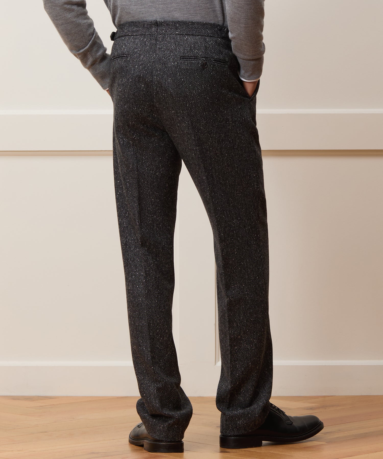 Italian Donegal Herringbone Side Tab Trouser - Image 4