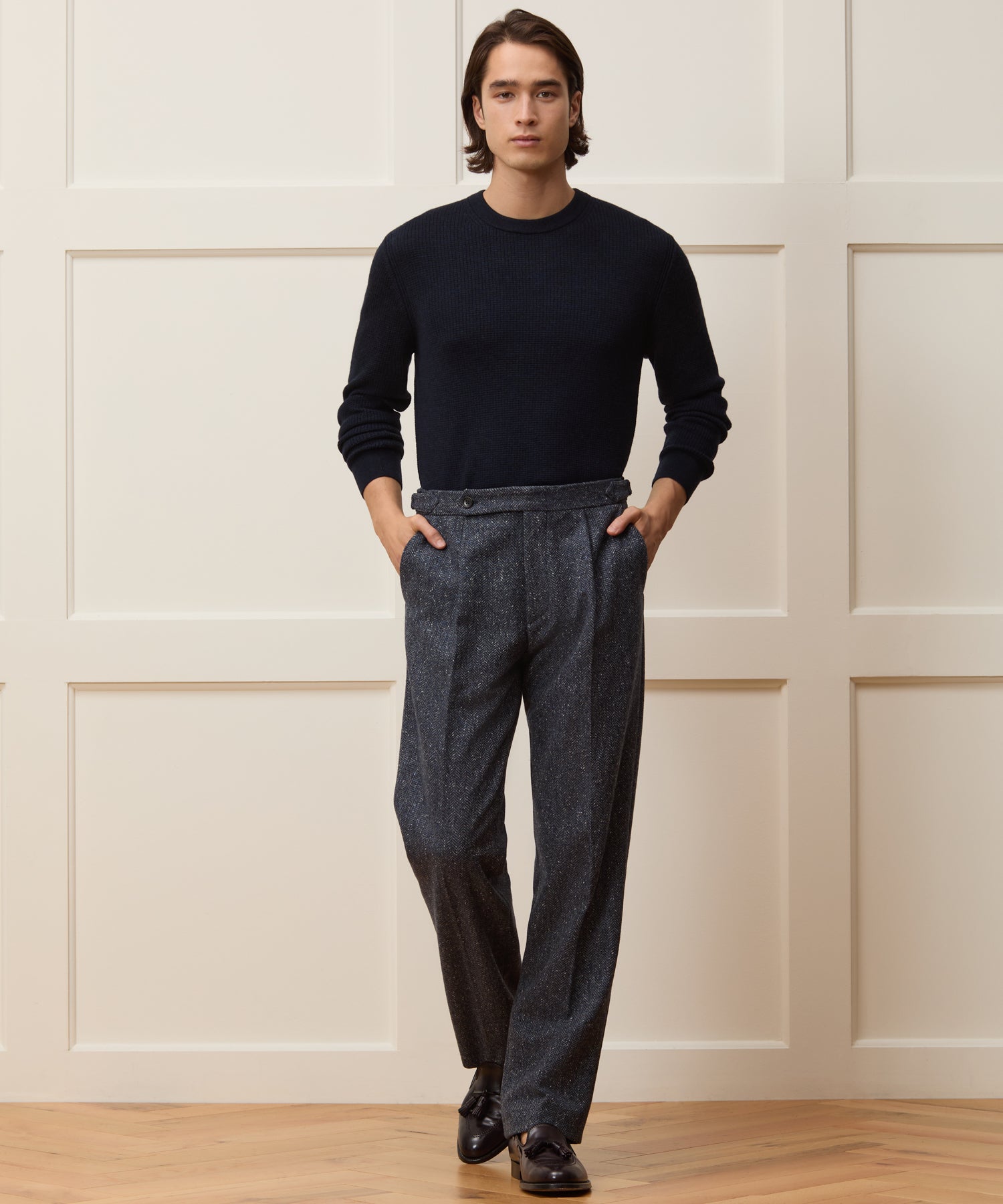 Italian Donegal Herringbone Side Tab Trouser - Image 3